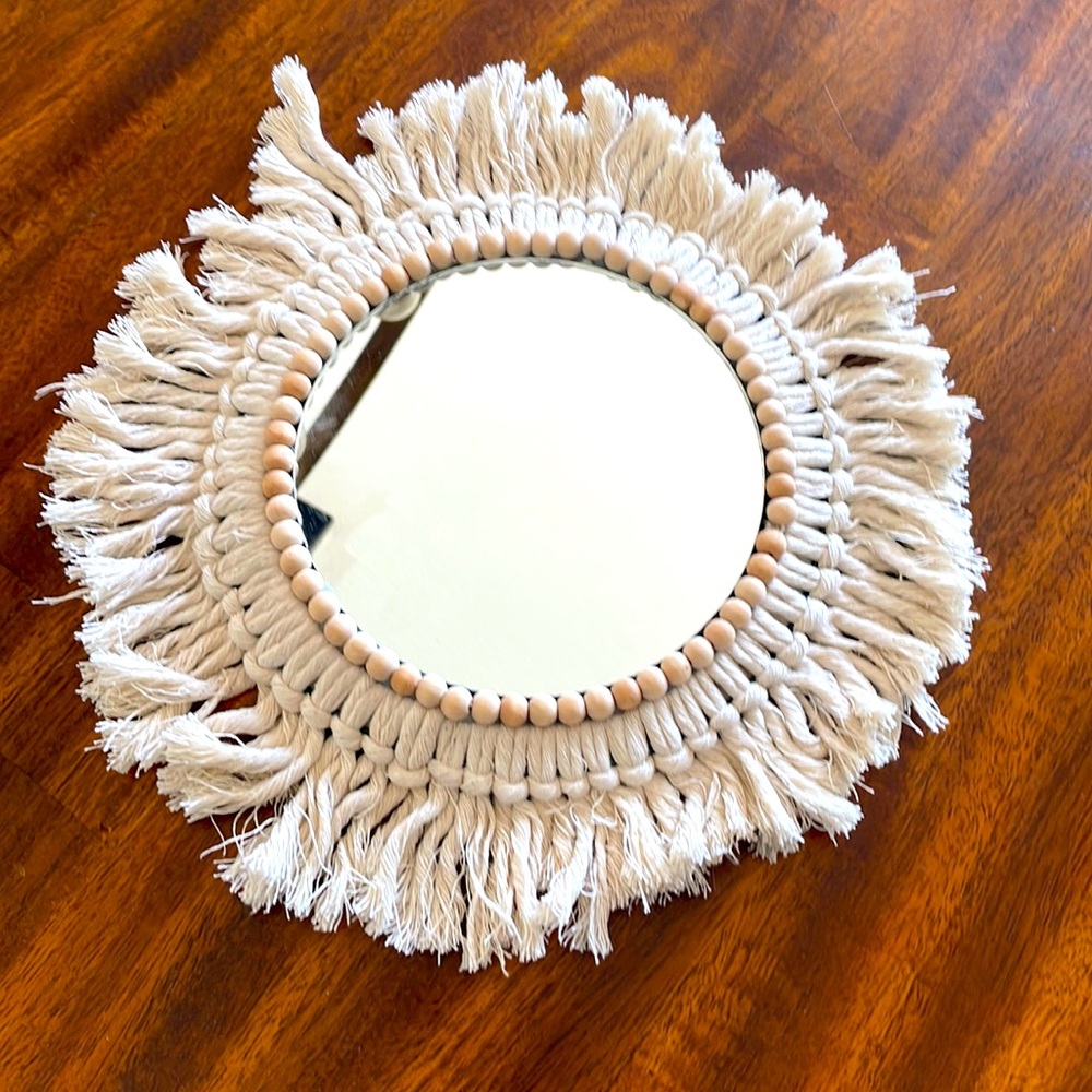 Bohemian Fringe Round Mirror